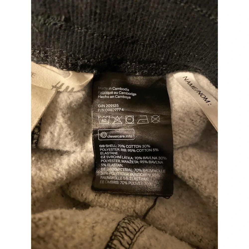 HM Kids Gray Space Dye Joggers Sweatpants Size 6 Boys Girls Charcoal Marl 0456